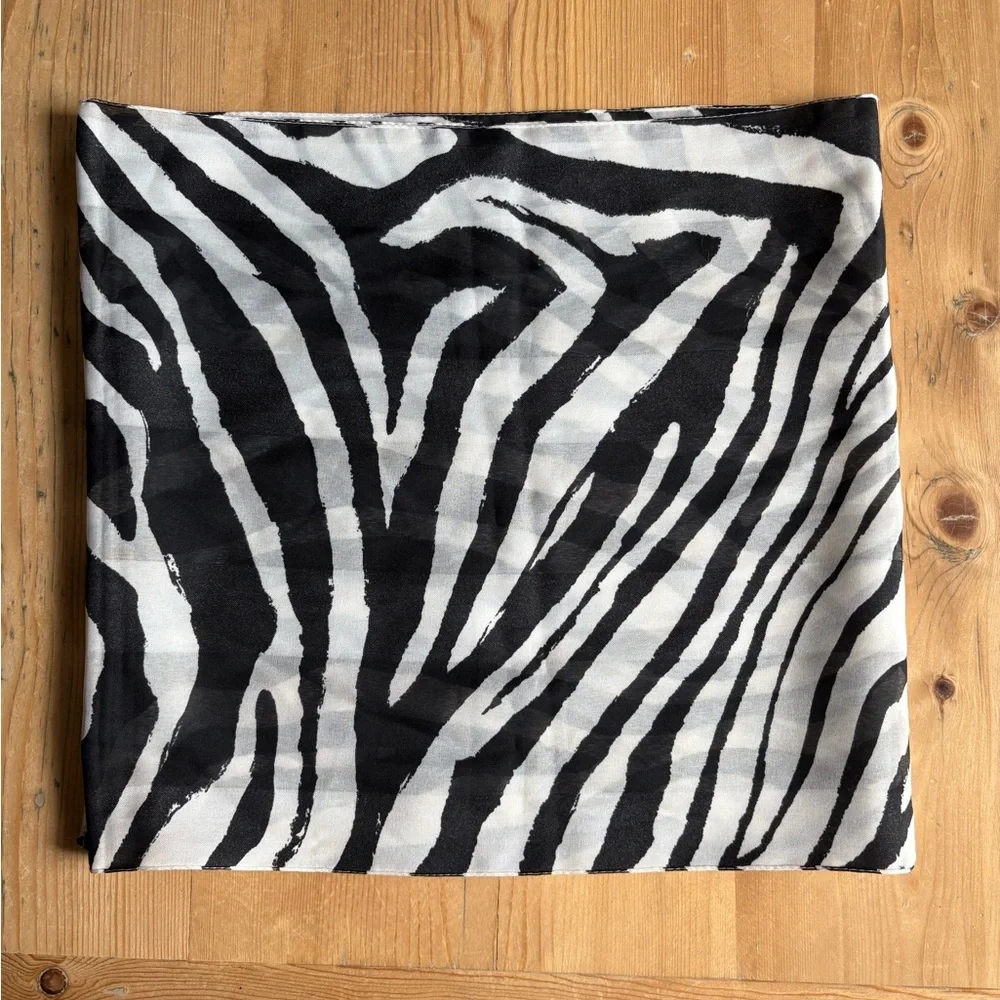 Zebra Print Scarf Narrow Light Weight 13”x58”